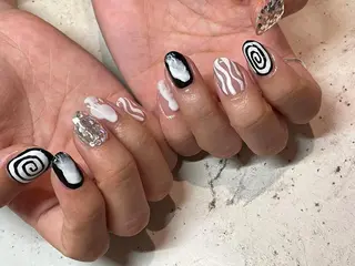 ネイル 韓国/ワンホン/長さ 出しつけ放題🎀のネイルデザイン