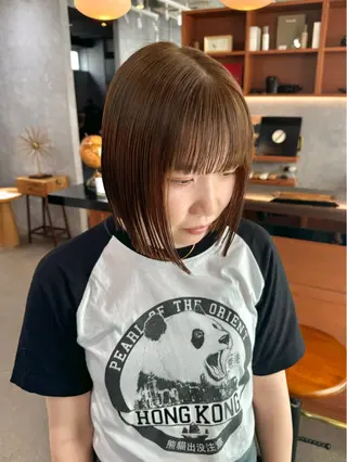 ミディアム カラー 透け感カラー/ momo🦕🌱のヘアスタイル
