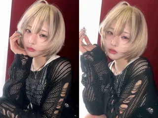 ショート カラー ウルフ🦋小顔・ 顔周り❤︎ ͛めいのヘアスタイル