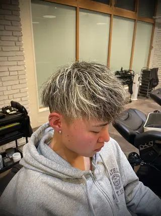 カラー パーマ メンズ 💈barber 中根 龍星のヘアスタイル