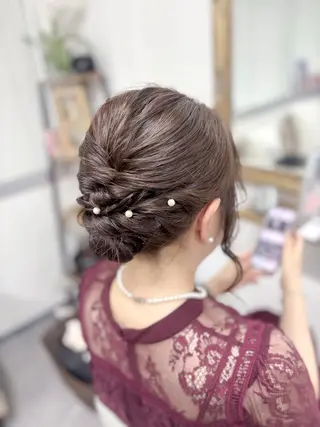 ミディアム ヘアアレンジ ⭐︎moe 【ヘアメイク🧸】のヘアスタイル