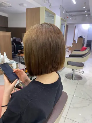 ミディアム カラー 長妻莉央/縮毛矯正 髪質改善カラーのヘアスタイル