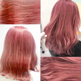 ミディアム カラー パーマ ヘアアレンジ ネイル マツエク・マツパ 韓国風ベージュ🤎 赤みなし🌿横浜🤎のヘアスタイル
