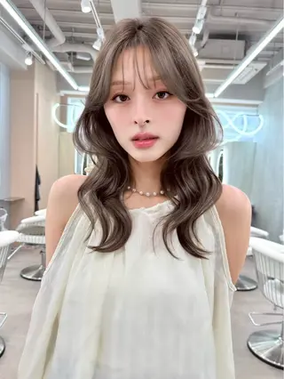セミロング カラー 縮毛矯正ブリーチなし 🍒❤ゆうきのヘアスタイル