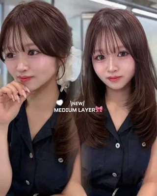 ミディアム カラー MISAKI/韓国 透明感カラー🎀のヘアスタイル