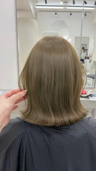ショート カラー パーマ TOMO/ブリーチ 無しオリーブのヘアスタイル