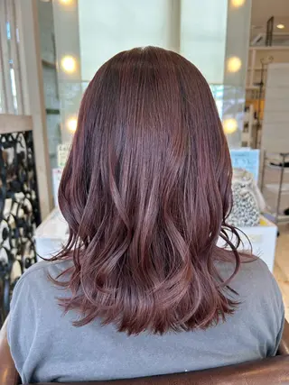 セミロング カラー 東恩納 誠のヘアスタイル
