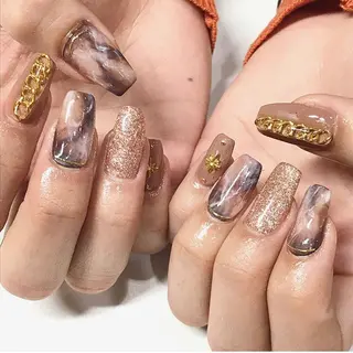 ネイル 渋谷/チップ長さ出し 👑アプレgel-xのネイルデザイン