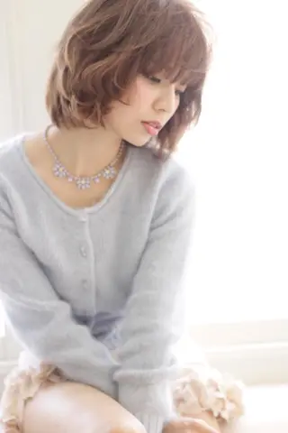 ショート カラー パーマ 小顔カット/レイヤー 【WiLL】加藤のヘアスタイル