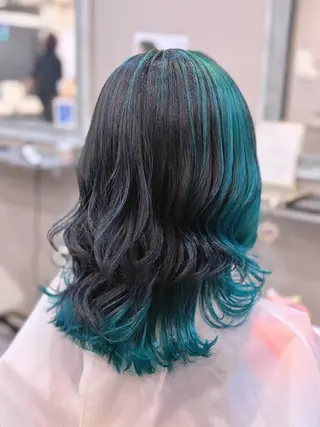 ミディアム レイヤー/透けカラー ✨KANAのヘアスタイル