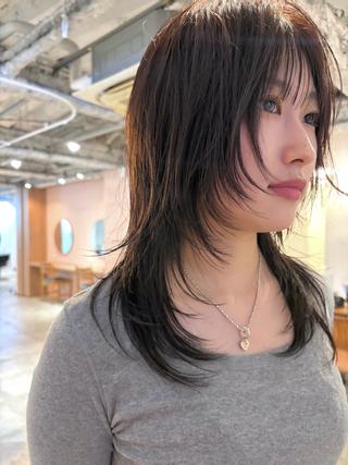 セミロング カラー yu maのヘアスタイル