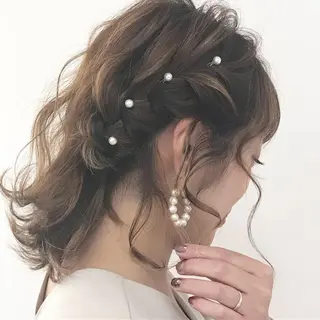 ミディアム カラー パーマ ヘアアレンジ メンズ キッズ ネイル マツエク・マツパ Lien 深井店のヘアスタイル