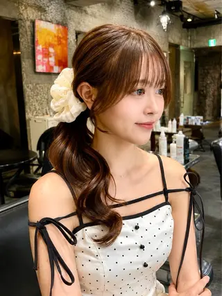 ロング カラー ヘアアレンジ 山本 来夢のヘアスタイル