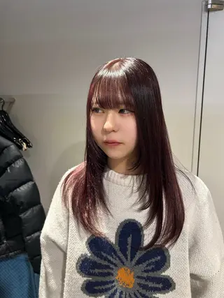 カラー 🥯縮毛/レイヤー/ ベージュヘア🥯のヘアスタイル
