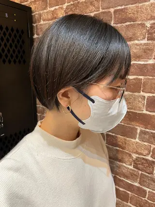 ショート カラー パーマ キッズ ネイル マツエク・マツパ アイブロウ 久木原 ゆりのヘアスタイル