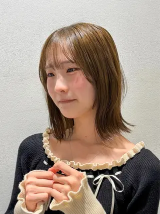 ミディアム カラー ボブ&寒色🎐ᩚ 短髪 COCOROのヘアスタイル