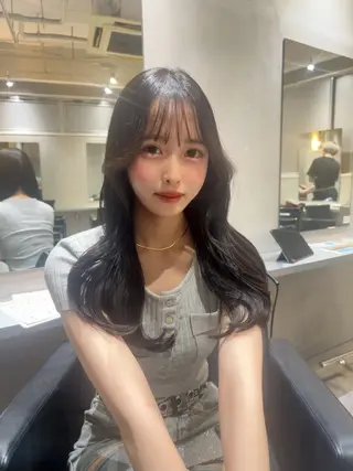 ロング カラー ブリーチなし透明感 カラー🤍ྀིきららのヘアスタイル