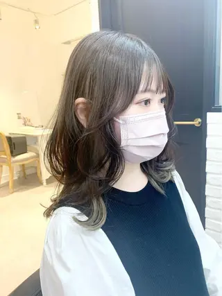 ロング カラー パーマ ヘアアレンジ メンズ キッズ ネイル マツエク・マツパ アイブロウ 似合せレイヤー/ 柔らか透明感カラーのヘアスタイル