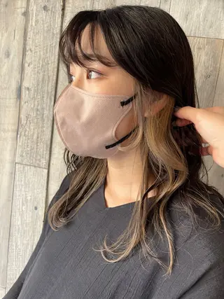 セミロング カラー ヘアアレンジ 岩下 侑里のヘアスタイル
