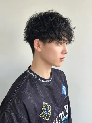 パーマ メンズ 韓国レイヤー🇰🇷 メンズ 細江美紅のヘアスタイル