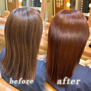 セミロング カラー みつき 透明感カラー トレンドカラーのヘアスタイル
