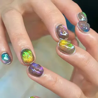ショート カラー パーマ ヘアアレンジ メンズ キッズ ネイル マツエク・マツパ アイブロウ el. by Aoのネイルデザイン