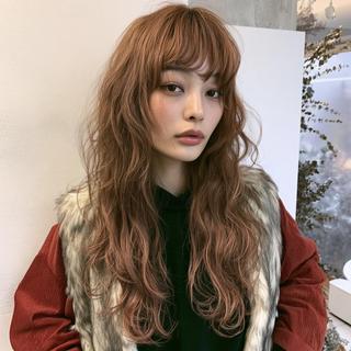 セミロング パーマ ハイトーン/表参道 ミウのヘアスタイル