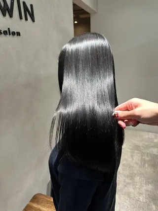 セミロング カラー パーマ ヘアアレンジ 縮毛矯正/髪質改善/ ブリーチ毛/木元渓太のヘアスタイル