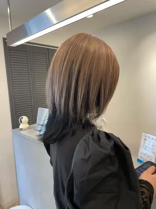 ミディアム カラー 艶髪ハイトーンカラー kana♡のヘアスタイル