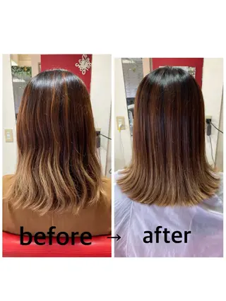 ミディアム 岸本 友子のヘアスタイル