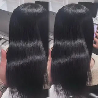 ロング ブリーチ無しカラー/ エクステ/スズ‎🤍のヘアスタイル