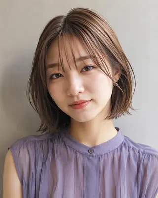 ミディアム 女性カット&カラー モデル⭐️大坂望心のヘアスタイル