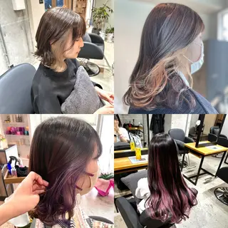 セミロング カラー ✨ブリーチカラー/ 似合わせカット/高山のヘアスタイル