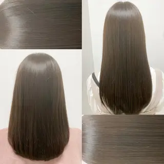 ミディアム カラー パーマ ヘアアレンジ ネイル マツエク・マツパ 韓国風ベージュ🤎 赤みなし🌿横浜🤎のヘアスタイル
