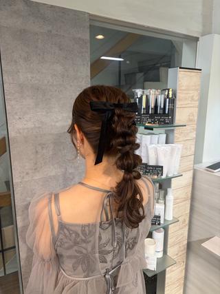 ヘアアレンジ SHUKA🎀 韓国スタイル艶カラーのヘアスタイル