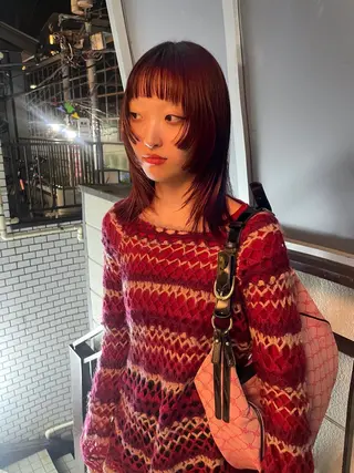 ミディアム カラー 似合わせカット/ naokoのヘアスタイル