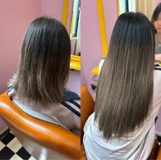 ロング NON ちび編み・シールのヘアスタイル