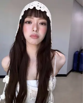 ロング カラー ラベンダー💜 グレージュ🩶のヘアスタイル