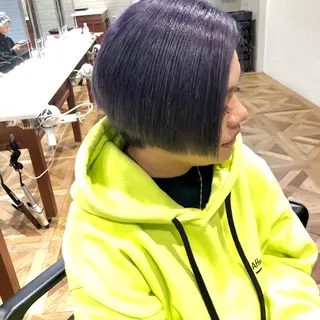 ショート カラー パーマ ヘアアレンジ 銀座/ハイトーン/ hayaka 🖤のヘアスタイル