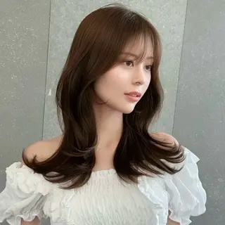 セミロング カラー ブリーチなし透明感カ ラー🫧/Kannaのヘアスタイル