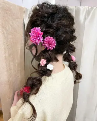 ロング ヘアアレンジ 🦋高瀬寛菜🦋 韓国レイヤーのヘアスタイル