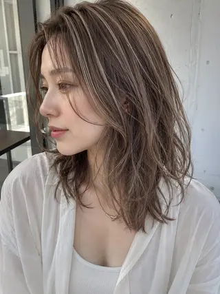 ミディアム カラー lua店 Yugo(河野有吾)のヘアスタイル