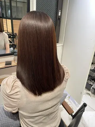 ミディアム カラー 弱酸性ストレート 髪質改善/小野寺のヘアスタイル