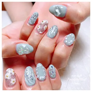 ミディアム ネイル 🐾enen style 🐾のネイルデザイン