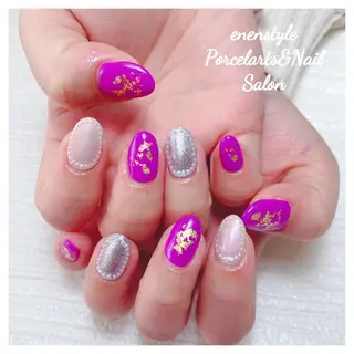 ミディアム ネイル 🐾enen style 🐾のネイルデザイン