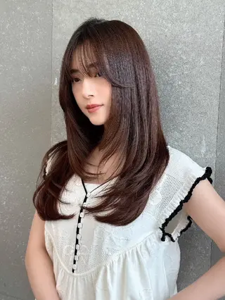 ロング カラー 💜透明感カラー/ 縮毛矯正/Reinaのヘアスタイル