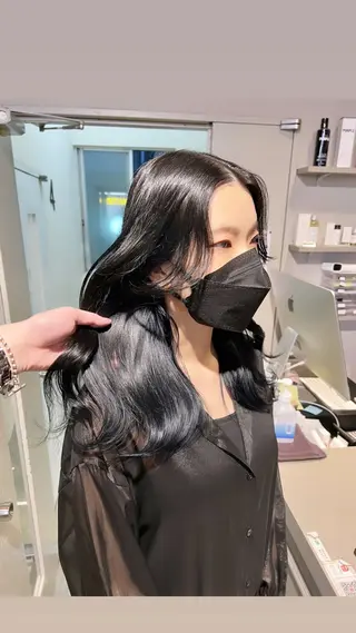 セミロング カラー パーマ ヘアアレンジ メンズ 上品＆韓国風 🥀海心🥀のヘアスタイル
