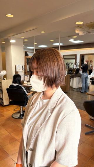 ショート カラー 元山 レイヤーボブ /透明感艶カラー🌻のヘアスタイル