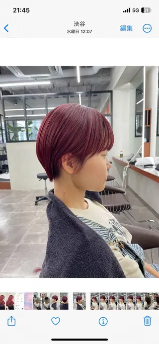 ショート カラー 🤍ブリーチなしカラ ー/渋谷/YUU🤍のヘアスタイル