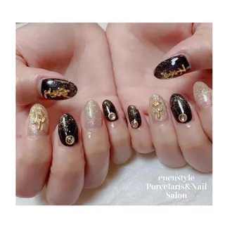 ミディアム ネイル 🐾enen style 🐾のネイルデザイン